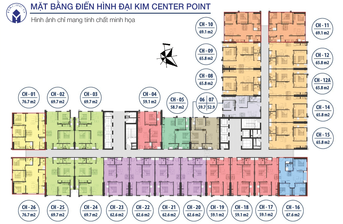 Mặt bằng NOXH Hacinco Nguyễn Xiển